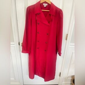 Schraeder Sport Vintage Women’s  Size 12 Red Long Trench Coat
